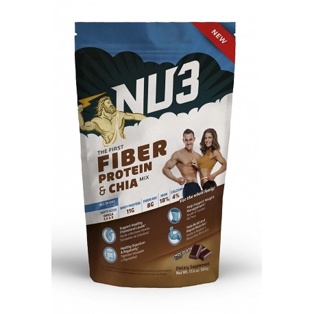 NU3 Fiber Protein & Chia Mix Chocolate, 17.6 oz.