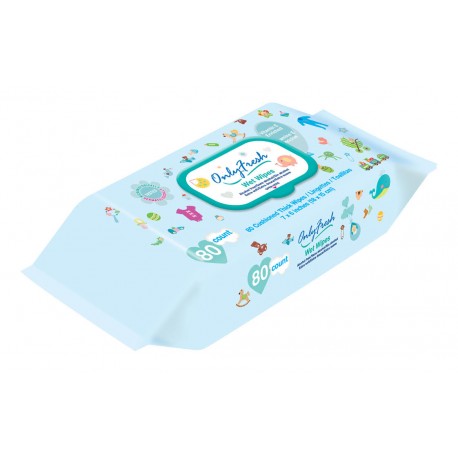 Only Fresh Wet Wipes (Blue) - 80 Count